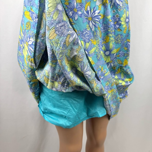 Modcloth Sz S High Tea High Time Midi Dress Cottagecore Boho Sea Blue Floral NEW - Picture 8 of 13